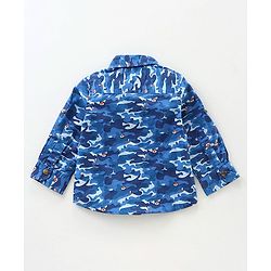 Babyhug Full  Sleeves Printed Shirt - Blue
