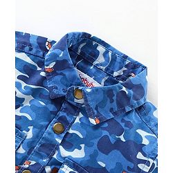 Babyhug Full  Sleeves Printed Shirt - Blue