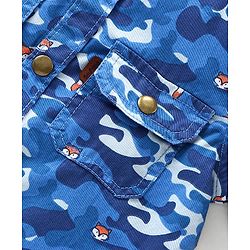 Babyhug Full  Sleeves Printed Shirt - Blue