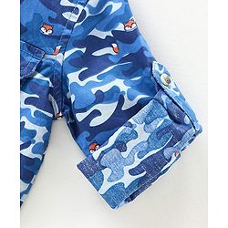Babyhug Full  Sleeves Printed Shirt - Blue