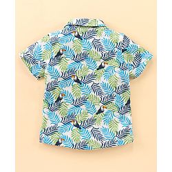 Babyhug Half Sleeve Cotton Knitted Shirt Printed - Blue