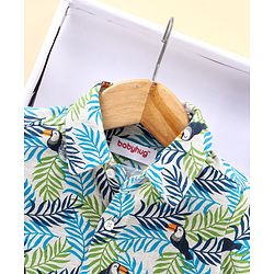 Babyhug Half Sleeve Cotton Knitted Shirt Printed - Blue