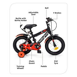 Babyhug Rapid Bicycle With Bell Red Black - 14 Inches