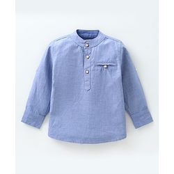Babyhug Full Sleeves Solid Shirt - Blue