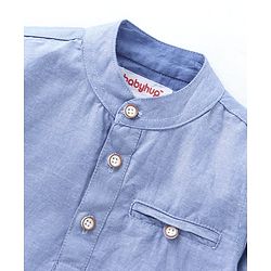 Babyhug Full Sleeves Solid Shirt - Blue