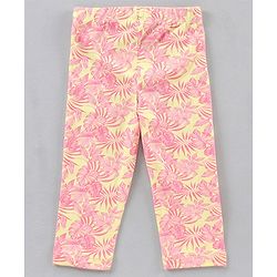 Babyhug Knit Full Length Leggings All Over Print - Pink