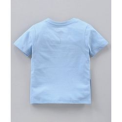 Babyhug Half Sleeves Tee Mickey Mouse Print - Sky Blue