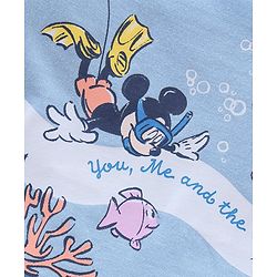 Babyhug Half Sleeves Tee Mickey Mouse Print - Sky Blue