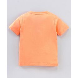 Babyhug Half Sleeves T-Shirts Micky Mouse Print - Light Orange
