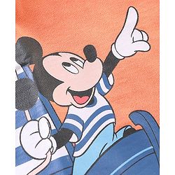 Babyhug Half Sleeves T-Shirts Micky Mouse Print - Light Orange