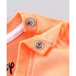 Babyhug Half Sleeves T-Shirts Micky Mouse Print - Light Orange