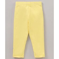 Babyhug Cotton Lycra Full Length Leggings Printed & Stripes Pack of 3 - Yellow Pink Green