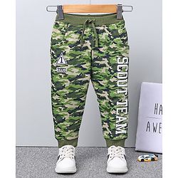 Babyhug Full Length Knit Lounge Pants Camouflage Print - Green