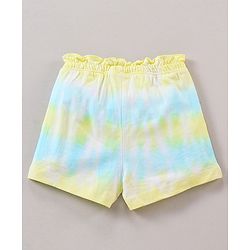 Babyhug Above Knee Length Shorts With Bow - Blue Yellow