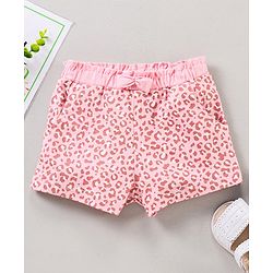 Babyhug Above Knee Length Shorts With Bow - Pink
