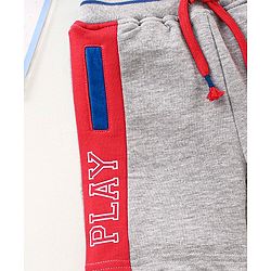 Babyhug Mid Thigh Shorts Football Print - Grey