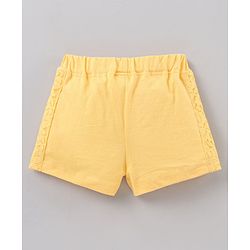 Babyhug Cotton Shorts Butterfly Print - Yellow