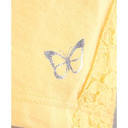 Babyhug Cotton Shorts Butterfly Print - Yellow