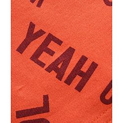 Babyhug Cotton Shorts Text Print - Orange