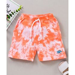 Babyhug Knee Length Shorts California Tie and Die Print - Orange
