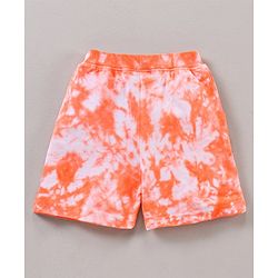 Babyhug Knee Length Shorts California Tie and Die Print - Orange