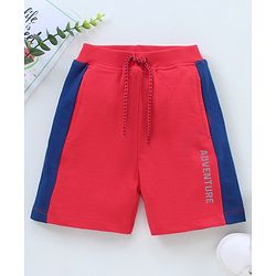 Babyhug Cotton Shorts Text Print - Red