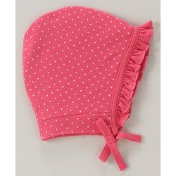 Babyhug 100% Cotton Cap Kitty And Stripes Print Pack of 2 - Pink