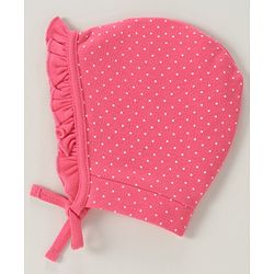 Babyhug 100% Cotton Cap Kitty And Stripes Print Pack of 2 - Pink