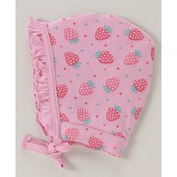 Babyhug 100% Cotton Cap Kitty And Stripes Print Pack of 2 - Pink