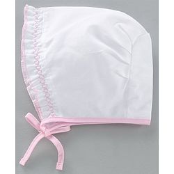 Babyhug Cotton Solid & Polka Dots Printed Caps With Knot Pack Of 5 White Pink - Diameter 10 cm