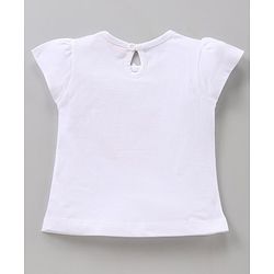 Babyhug Cap Sleeves Night Suit Carrot Print - White Peach
