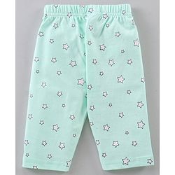 Babyhug Half Sleeves Capri Length Cotton Night Suit Star Print - Blue