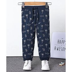 Babyhug Full Length Lounge Pant Multi Print - Navy