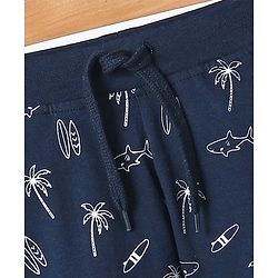 Babyhug Full Length Lounge Pant Multi Print - Navy