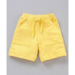 Babyhug Half Sleeves T Shirt with Shorts Bear Print - Blue Yellow