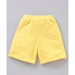 Babyhug Half Sleeves T Shirt with Shorts Bear Print - Blue Yellow