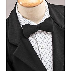 Babyhug Full Sleeves 3 Piece Party Suit With Bow - Black