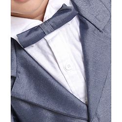 Babyhug Full Sleeves Party Suit With Bow - Blue