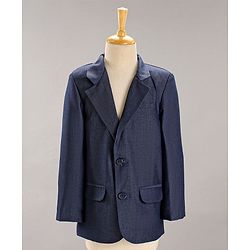 Babyhug Full Sleeves Party Suit With Bow - Blue