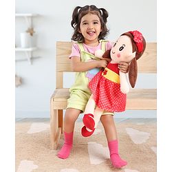 Babyhug Premium Elle Candy Doll | Cuddle and Huggable Soft Toy with Removable and  Washable Dress | Plush Toy Safe and Fun Gift for Kids | BIS Certified | Spark Imaginative Play | Red-Height 65 cm