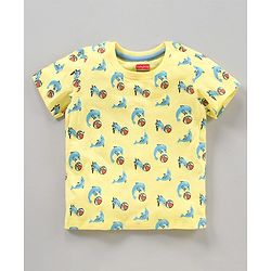 Babyhug Half Slevees T-Shirt With All Over Print Pack of 3 - Multicolour