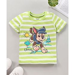 Babyhug Half Sleeves T-Shirt Striped & Animal Print - Green