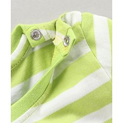 Babyhug Half Sleeves T-Shirt Striped & Animal Print - Green