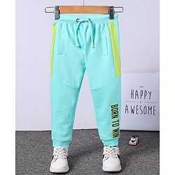 Babyhug Cotton Knit Lounge and Track Pant Printed - Light Blue