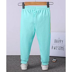 Babyhug Cotton Knit Lounge and Track Pant Printed - Light Blue