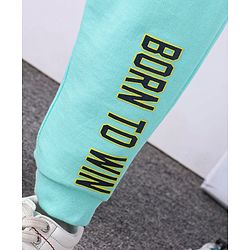 Babyhug Cotton Knit Lounge and Track Pant Printed - Light Blue