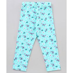 Babyhug Full Length Knitted Leggings Butterfly Print Pack Of 3 - Multicolor