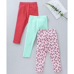 Babyhug Full Length Leggings Pack of 3- Multicolor