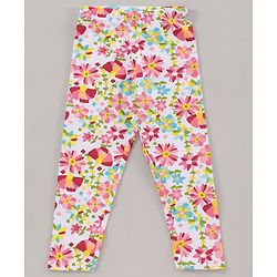 Babyhug Full Length Leggings Multi Print Pack of 3 - Pink