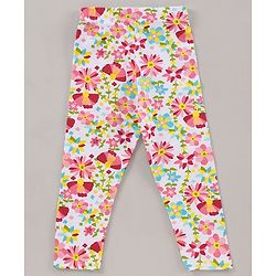 Babyhug Full Length Leggings Multi Print Pack of 3 - Pink